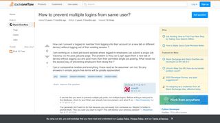 
                            1. php - How to prevent multiple logins from same user ...