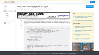 
                            5. php - Issue with banning system on login - Stack Overflow