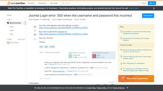 
                            6. php - Joomla Login error: 500 when the username and ...