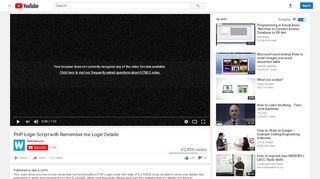 
                            2. PHP Login Script with Remember me Login Details - YouTube