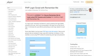 
                            4. PHP Login Script with Remember Me - Phppot