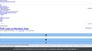 
                            8. PHP Login to Members Area - Stack Overflow