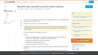 
                            9. php - Mediawiki login cancelled to prevent session ...