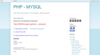 
                            7. PHP - MYSQL: send sms via way2sms using php