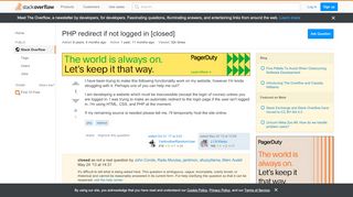 
                            4. PHP redirect if not logged in - Stack Overflow