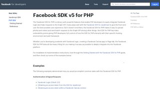
                            9. PHP SDK - Web SDKs - Documentation - Facebook for Developers