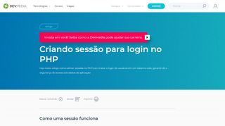 
                            4. PHP Session: criando sessões para login em PHP | Devmedia