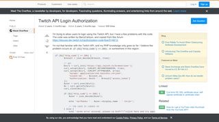 
                            9. php - Twitch API Login Authorization - Stack Overflow