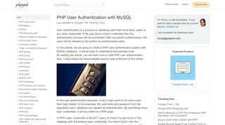 
                            6. PHP User Authentication with MySQL - Phppot