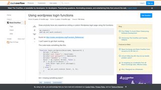 
                            5. php - Using wordpress login functions - Stack Overflow