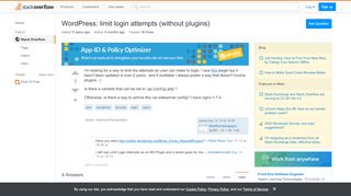 
                            8. php - WordPress: limit login attempts (without plugins ...