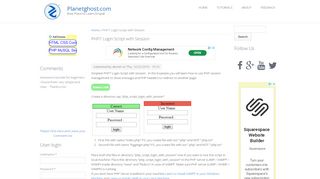 
                            6. PHP7 Login Script with Session | Planetghost.com