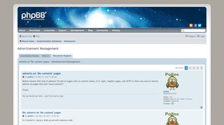 
                            9. phpBB • adverts on 'No content' pages - Advertisement Management