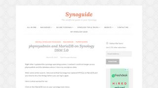 
                            8. phpmyadmin and MariaDB on Synology DSM 5.0 – …