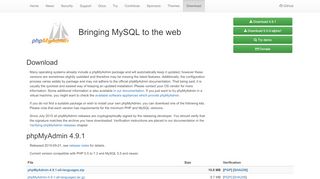 
                            10. phpMyAdmin - Downloads