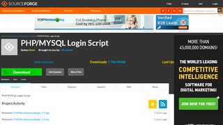 
                            5. PHP/MYSQL Login Script download | SourceForge.net