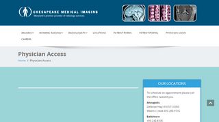
                            6. Physician Access – Chesapeake Medical Imaging