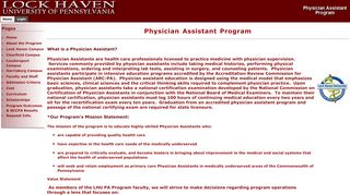 
                            4. Physician Assistant Program - PA Program: Home - Lock Haven ...