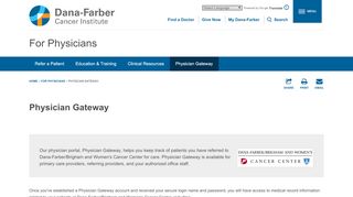 
                            1. Physician Gateway - Dana-Farber Cancer Institute | Boston, MA