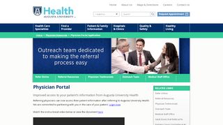 
                            2. Physician Portal Application - Augusta University Health