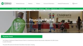 
                            2. Physician Portal | Children's Healthcare of Atlanta