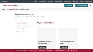 
                            7. Physician Portal Links - Orlando Health - One of Central Florida's Most ...