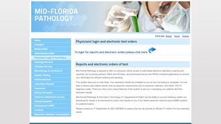 
                            6. Physicians' Login & Test Orders - Mid-Florida Pathology