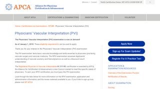 
                            1. Physicians' Vascular Interpretation (PVI) Exam | APCA.org