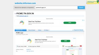 
                            4. picme.tn.gov.in at WI. PICME-Login - Website Informer