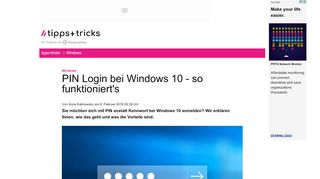 
                            1. PIN Login bei Windows 10 - so funktioniert's - heise.de