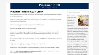 
                            8. Pinjaman Peribadi AEON Credit 2019