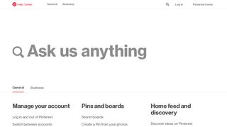 
                            5. Pinterest help - Help Center