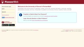 
                            4. PioneerWeb - University of Denver