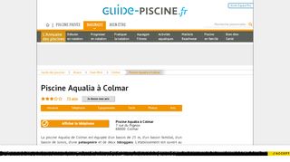 
                            8. Piscine Aqualia à Colmar - Horaires, tarifs et téléphone