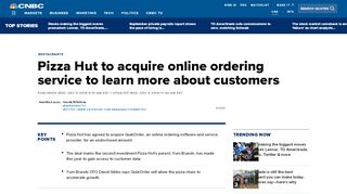 
                            6. Pizza Hut to acquire QuikOrder online ordering service - CNBC.com