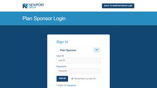 
                            9. Plan Sponsor Login - Newport Group - Participant Login