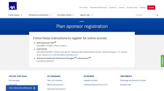 
                            3. Plan sponsor registration - AXA.com