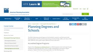 
                            2. Planning Degrees and Schools - American Planning Association