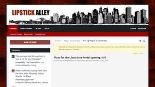 
                            8. Plans for the Lions Gate Portal opening? 8/8 | Lipstick Alley