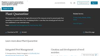 
                            8. Plant Quarantine - an overview | ScienceDirect Topics