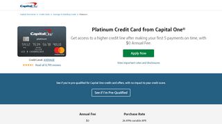 
                            9. Platinum Credit Card | Capital One