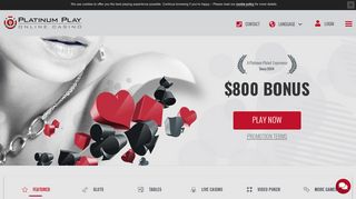 
                            7. Platinum Play Online Casino | Get $800 Free