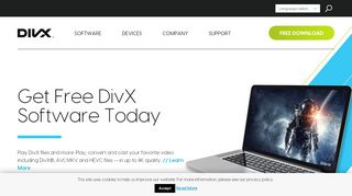 
                            5. Play DivX files. Free Video Software to play, convert and ...