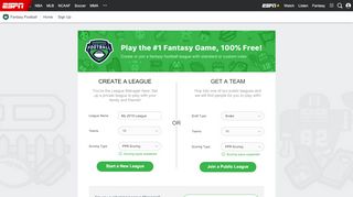 
                            4. Play Fantasy Football for Free - ESPN