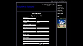 
                            7. Player Sign Up - South Cal Falcons