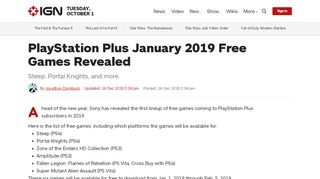 
                            8. PlayStation Plus January 2019 Free Games Revealed - IGN