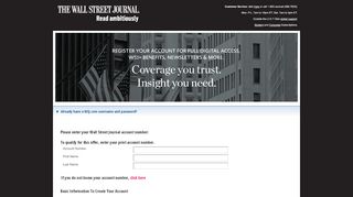 
                            4. Please enter your Wall Street Journal account number