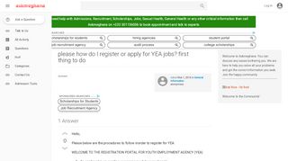 
                            8. please how do I register or apply for YEA jobs? first thing to do ...