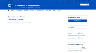 
                            7. Please log in | Human Resource Management - KU Human Resources