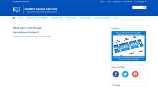 
                            4. Please log in - Student Access Services - The University of Kansas